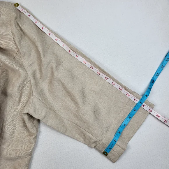 Lane Bryant Blazer JACKET Linen Blend Womens Size 20 Ruffle 3/4 Sleeves NWT - Picture 7 of 16